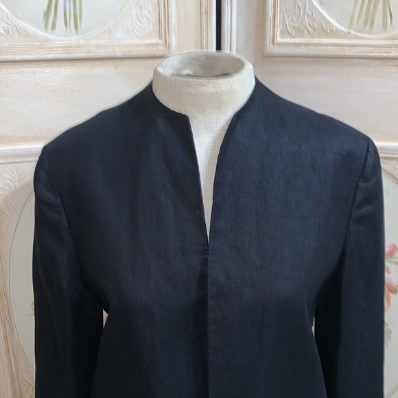 Ralph Lauren black linen, knee-high jacket - Picture 3 of 16